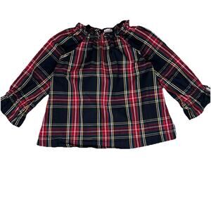 Crewcuts Girls Holiday Tartan Plaid Top Shirt Size 6-7 New w/out Tags
